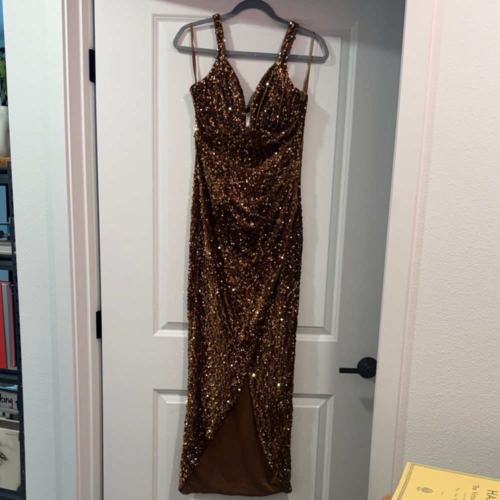 Brown JLux label dress size small